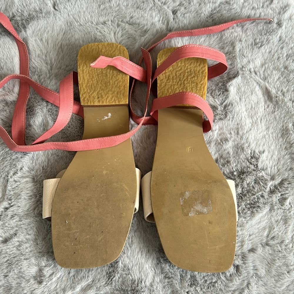 Garces Bottier leather ankle tie sandals size 8 - Picture 3 of 8